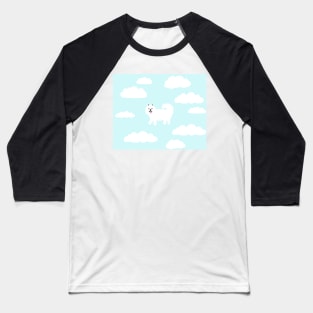 Samoyed in the clouds Baseball T-Shirt